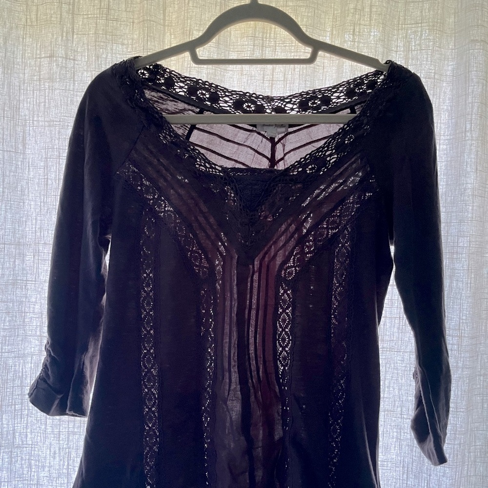 Anthro grey cotton late top